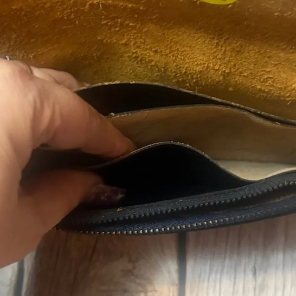 Vintage Tooled Leather Trucker Wallet w/ Chain – Brown – NEW Old Stock